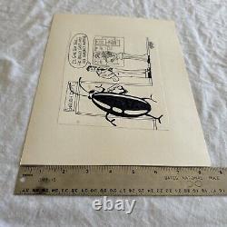 Original David Knoles Pen Art 1976 Drawing Bug Kafka Vintage Funny Humor Comic