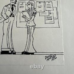 Original David Knoles Pen Art 1976 Drawing Bug Kafka Vintage Funny Humor Comic