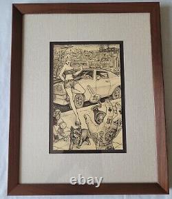 Original Drawing CAMARO by David Jablow Ink on Paper 2017 Framed RARE POP ART