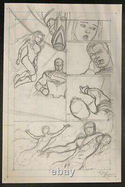 Original Kevin Maguire DC 52 Worlds Finest Preliminary Comic Art Page! Supergirl
