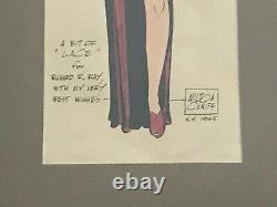 Original Milton Caniff Comic Strip Art Signed 1945 Miss Lace