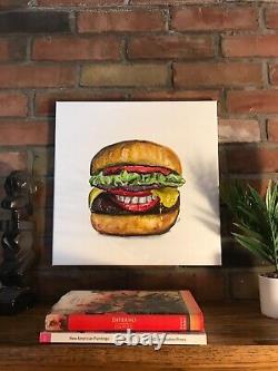 Original Painting McDonalds Funny Hungry Burger Pop Art Le Big Mac Zac Webb