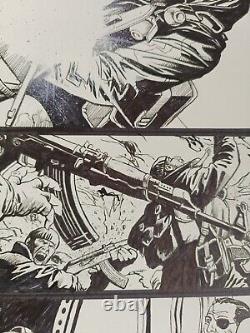 Original Punisher Comic Art Marvel Ennis Leandro Fernandez ink page