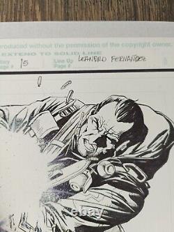 Original Punisher Comic Art Marvel Ennis Leandro Fernandez ink page