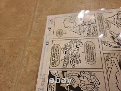Original Ren And Stimpy Comic Art Page Hand Drawn And Signed mike kazaleh marvel