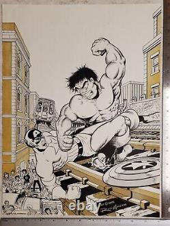 Original Russ Maheras cover art for Sensawunda #7, 1985 Captain America, Hulk