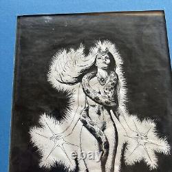 Original Sci Fi Illustration, Snake Charmer Woman, Comics Superhero Art 1981