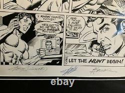 Original Spider-Man comic strip art signed Stan Lee, Joe Sinnott, Alex Saviuk