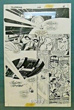 Original Superman Comic Art Page by Ron Frenz Signed Page 9 of Issue 107 Framed