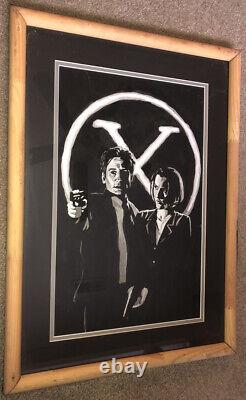 Original X-Files Comic Art Framed Fox Mulder & Dana Scully