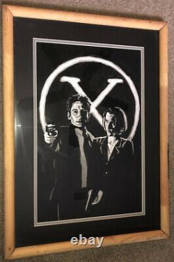 Original X-Files Comic Art Framed Fox Mulder & Dana Scully
