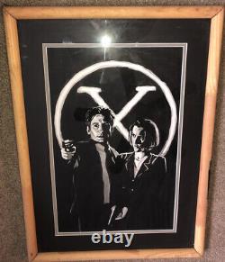 Original X-Files Comic Art Framed Fox Mulder & Dana Scully