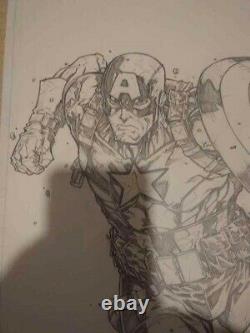 Original art by Jonboy Meyers Captain America Ultimate Detail Must See! Pencils
