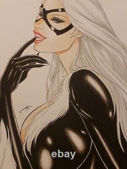 Original comic art Black cat By Carla Torres (11x17) Signed By Artist