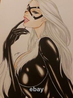 Original comic art Black cat By Carla Torres (11x17) Signed By Artist