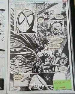Original comic art. Spidey vs. Morbius. Art by R. Wagner