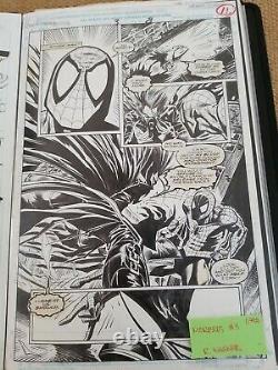 Original comic art. Spidey vs. Morbius. Art by R. Wagner