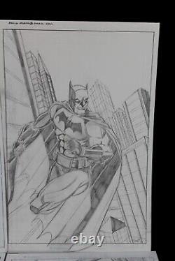 Original comic art drawing Batman & Star Wars 4 Page lot