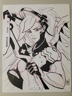 Overwatch Mercy And Tracer Original Art By Matthew Sutton