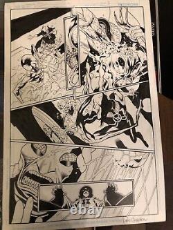 Pat Gleason Green Lantern Corps original comic art signed