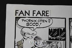 Phoenix Open Fan Fare Original Art Comic Strip From 2-19-72 By Walt Ditzen
