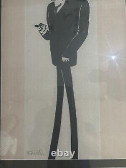 Portrait Of A Gentlemen By Cartoonist Al Frueh Framed