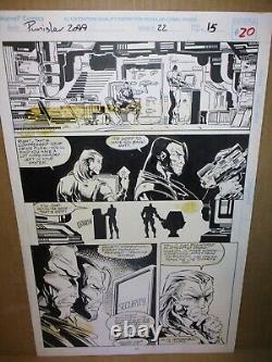 Punisher 2099 #22 ORIGINAL ART 1994 Simon Coleby Page Marvel Comics Pencil & Ink