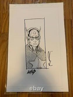 ROB LIEFELD Original Captain America Hand Sketch 17x11 Official Image Art Board