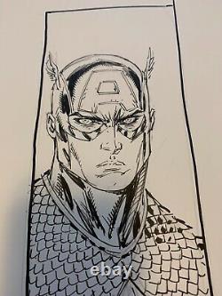 ROB LIEFELD Original Captain America Hand Sketch 17x11 Official Image Art Board