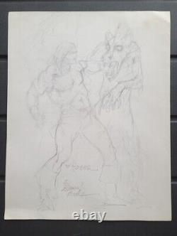 Rare! Alfredo Alcala Signed Original Comic Art Sketch. Conan The Barbarian 14x11