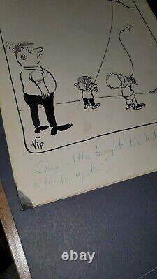 Rare Original Hand drawn Signed Comic Art VIP Virgil Partch Kite String'70