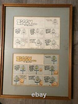 Rare Original Published 1980 Ziggy Comic Strip Art Illustration Drawing His Kids