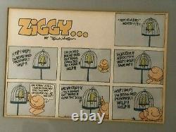 Rare Original Published 1980 Ziggy Comic Strip Art Illustration Drawing His Kids