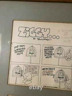 Rare Original Published 1980 Ziggy Comic Strip Art Illustration Drawing His Kids