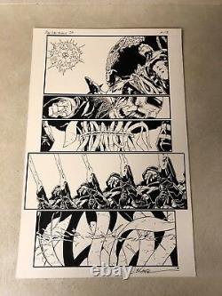 Red Lanterns #26 original comic art BATTLE wicked GENSUI 2014 SIGNED CALAFIORE