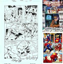 Rick Leonardi SIGNED Original DC Comics JLA Art Page Superman The Flash & Robin