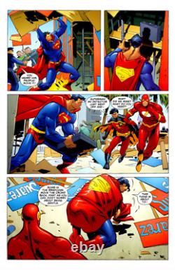 Rick Leonardi SIGNED Original DC Comics JLA Art Page Superman The Flash & Robin