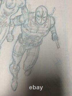 Rob Liefeld Original Art Sketch Prelim Pencils Black Widow 13 Cover Deadpool