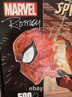 Ryan Ottley Original Art Sketch Of Spider-man Head On A Puzzle Box
