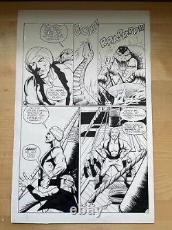 SINBAD #2 original art 1001 arabian nights WICKED SERPENT ATTACKS SHIP wild page