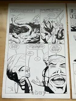 SINBAD #2 original art 2 PAGES DEFEAT GIANT SEA SERPENT 1001 arabian nights 1989