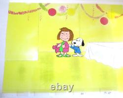 SNOOPY PEPPERMINT PATTY PEANUTS Charles SCHULZ comic art ORIGINAL PRODUCTION CEL