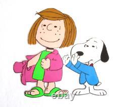 SNOOPY PEPPERMINT PATTY PEANUTS Charles SCHULZ comic art ORIGINAL PRODUCTION CEL