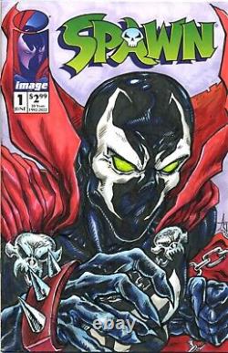 SPAWN #1 30TH Anniversary Sketch Cover Comic Book Front & Back Original Art