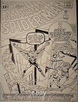 SPIDER-MAN #1 ORIGINAL SIGNED ART 11X17 Ditko Pro REPRO ART BOARD Marvel Comics