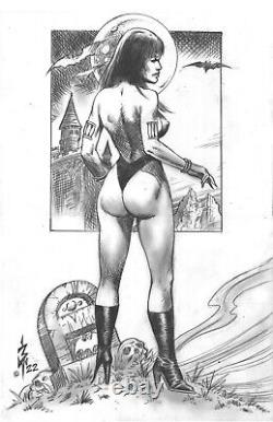 Sexy Castle Of Dracula Vampirella Warren Comics Goth Horror Original Art Burcham