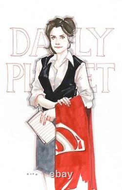 Sexy LOIS LANE PHIL NOTO ORIGINAL ART 11X17 SKETCH COMMISSION SUPERMAN PIN UP