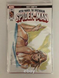 Sexy Marvel Comics Spider-man Mary Jane Original Art Blank Sketch Cover