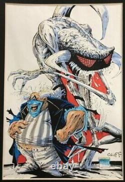 Spawn #14 Cover Original Art Color Guide Steve Oliff, Todd McFarlane, Signed