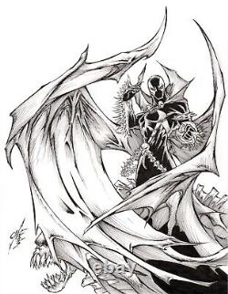 Spawn. Original, B/W, comic art, illustration, drawing by Calvin Henio